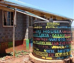  Colorful tank for the clan drinking water in Kenya 