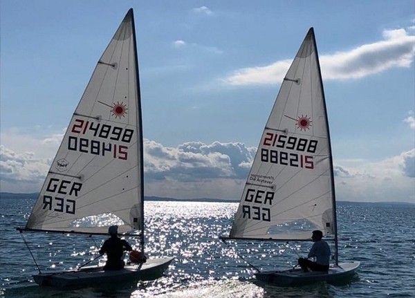  Max Gasser and Elias Fauser during their Lake Constance challenge. 
