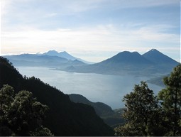  Lake Atitlán with mountains 