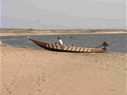  Fisherman boat at the beach 