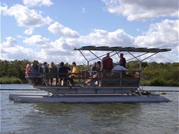  Field trip with a solar powered boat. 