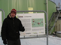  Information board to the bio-energy power plant in Mauenheim, Germany 